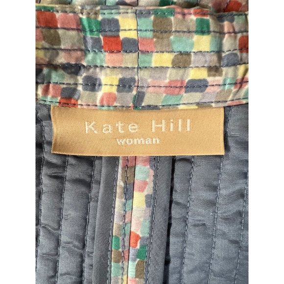 Kate Hill Plus Size Quilted Jacket Size 2X Multi Color Confetti Pattern Silk - Picture 6 of 16